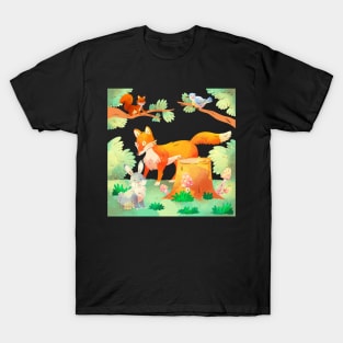 Watercolor Forest animal T-Shirt